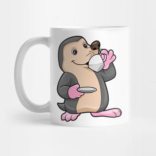 Mole with Cup of Coffee & Saucer Mug